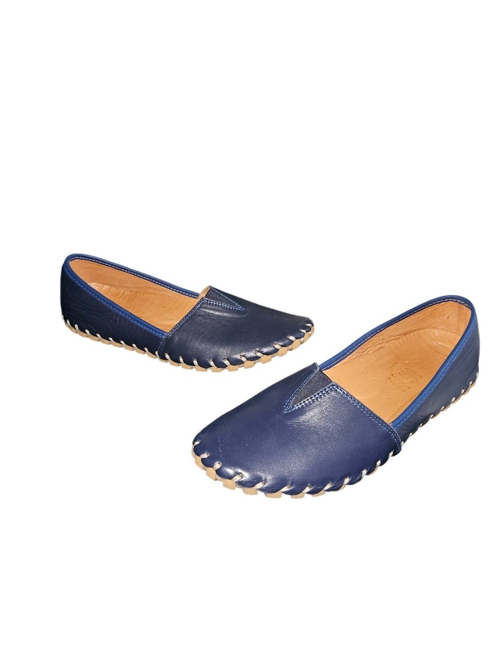 Spring Step Kathaleta Navy Blue Leather Slip-On Loafers Size 39 ( 8.5)